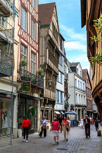 Rouen France Ağustos 2019 Eski Saint Romain Caddesi Üzerinde Eski — Stok fotoğraf