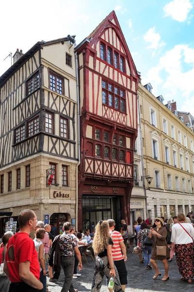Rouen France Ağustos 2019 Tanımlanamayan Turist Kalabalığıyla Dolu Yaya Gros — Stok fotoğraf