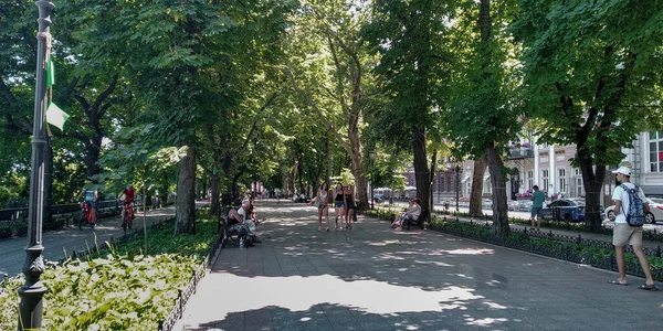 Odessa Ucrania Junio 2019 Esta Parte Peatonal Del Boulevard Seaside — Foto de Stock