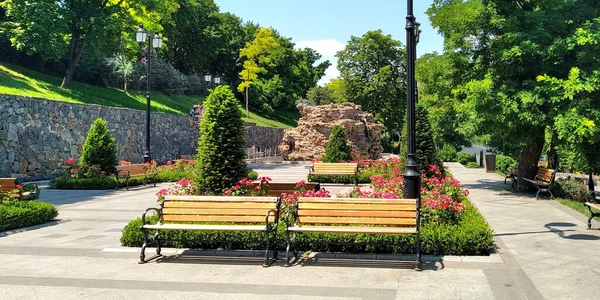 Odessa Ucrania Junio 2019 Esta Una Las Terrazas Del Parque — Foto de Stock