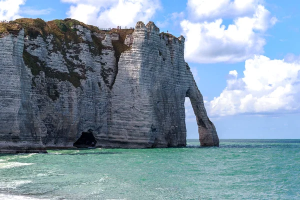 Etretat France September 2019 Cliff Aval Manneport Arch Coast Called — Stock Photo, Image