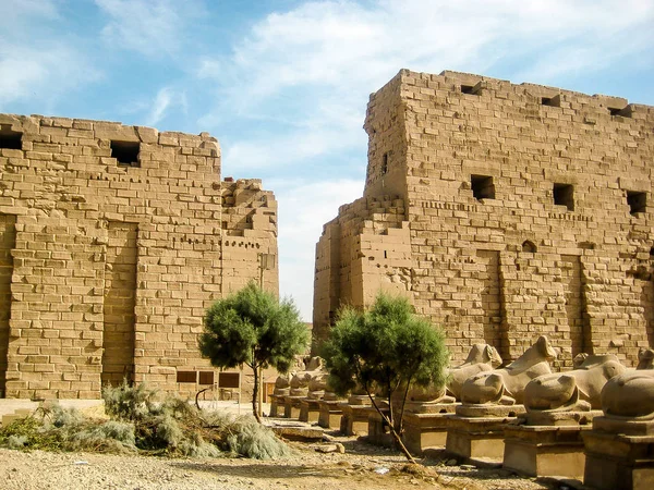 Temple Karnak Dans Ville Luxe Egypte — Photo