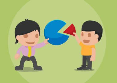 İş adam paylaşımı pasta grafik vektör