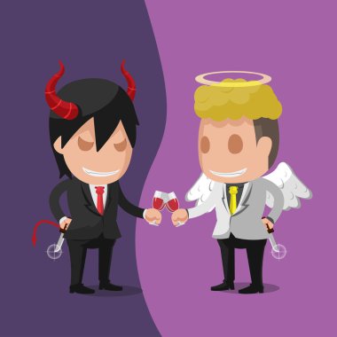 Melek şeytan işçi iş adamı vektör