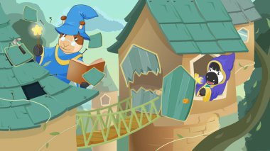 Zürafa Zebra Sihirbazı fantezi sihirli vektör