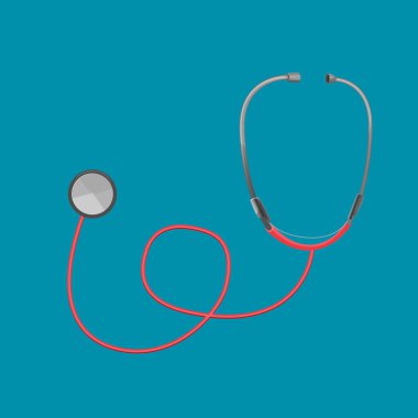 Stetoskop kırmızı doktor aracı tıp vektör