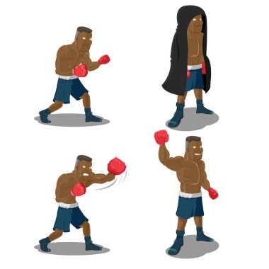 Boksör güçlü kudretli kazanan spor vektör