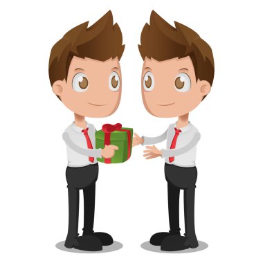 Adama ver hediye kendini karikatür vektör