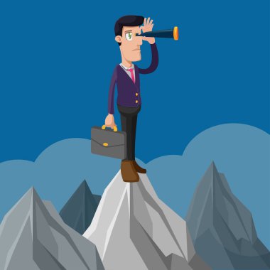 İş adamı Stand göz Dağı vektör