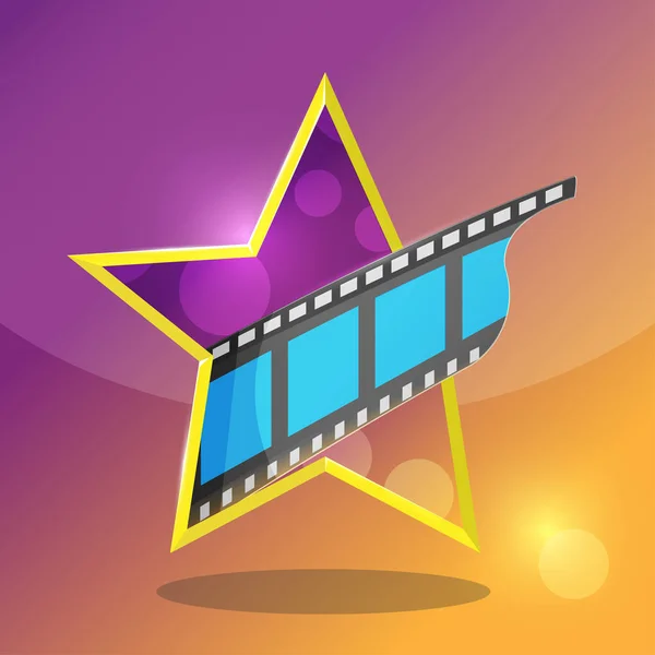 Film Star Film Entertainment Icône vectorielle — Image vectorielle