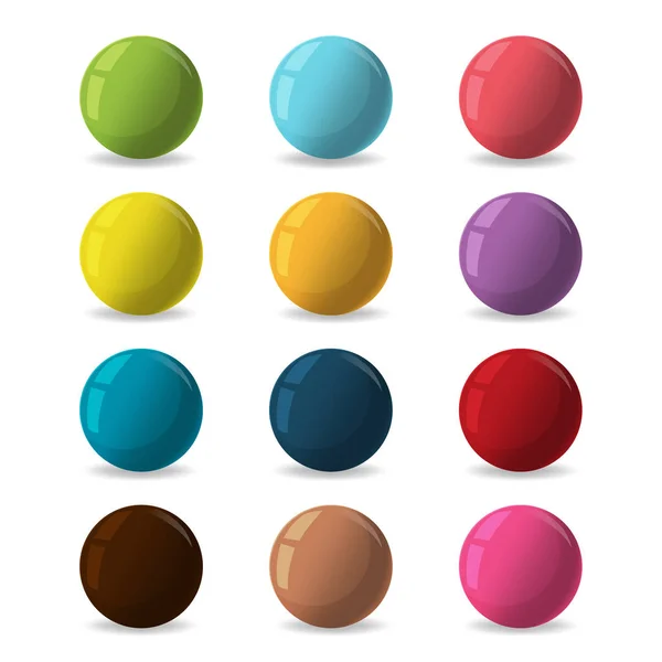 Различные цветовые шары отражают разный вектор — стоковый вектор