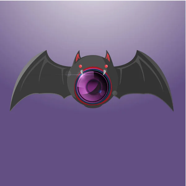 Vleermuis nacht Camera visie symbool Vector — Stockvector