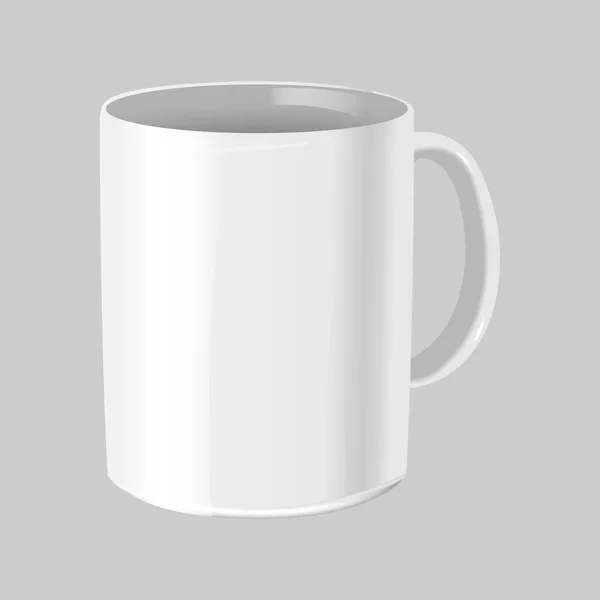 Cafe Mug Mockup White Isolate Vector — Stock Vector