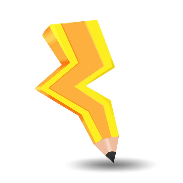 Funke Bolzen gelber Bleistift Ideenvektor — Stockvektor