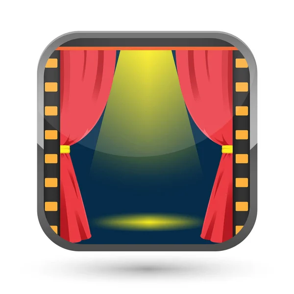 Projecteur de rideau de film Afficher vecteur icône — Image vectorielle