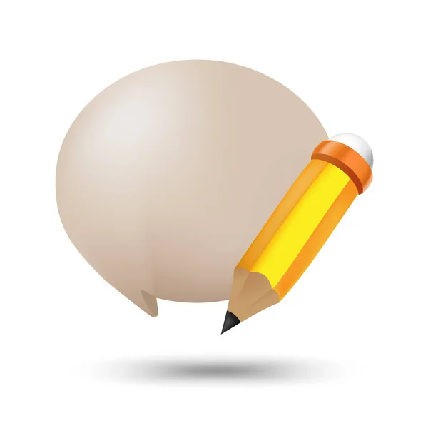 Crayon bulle ballon texte symbole vecteur — Image vectorielle