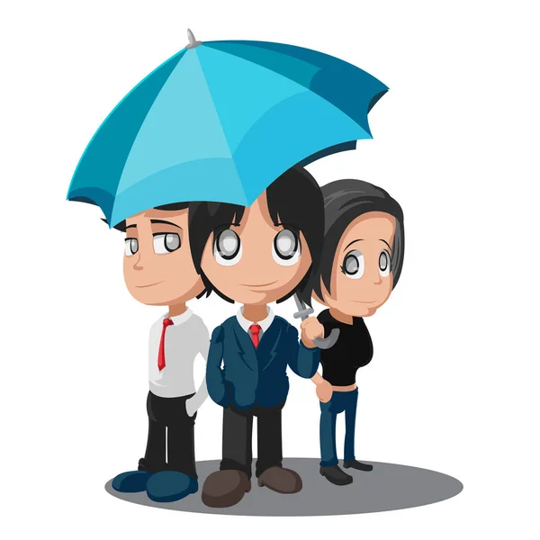 Business Worker Cartoon Characters Group Vector — Stock Vector