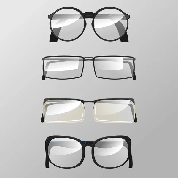 眼部眼镜平面设计集的向量 — 图库矢量图片