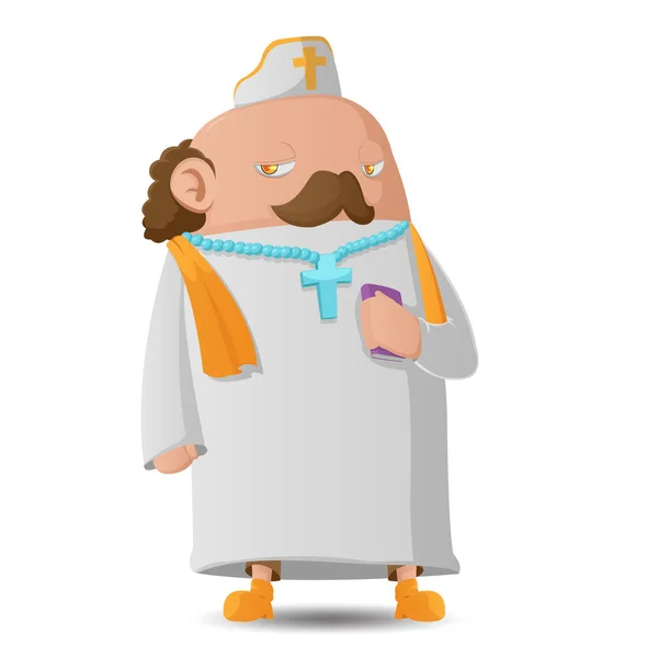 Pastor Man Character Cartoon Design Vector — Stock Vector