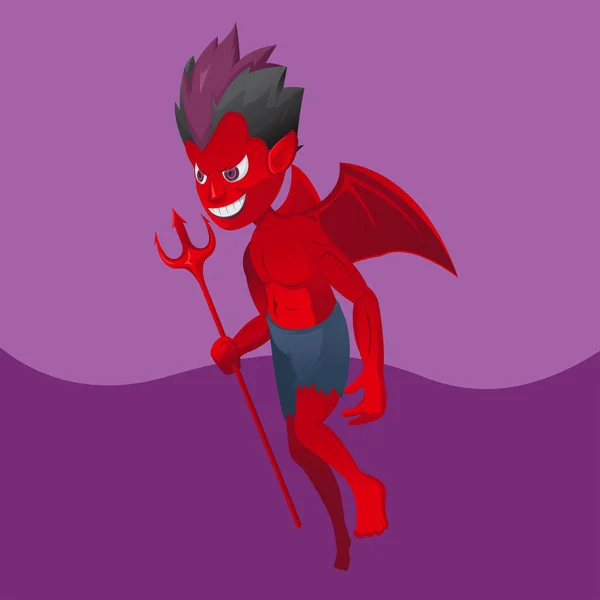 Diabo vermelho Satanás Desenhos animados Design Vector — Vetor de Stock