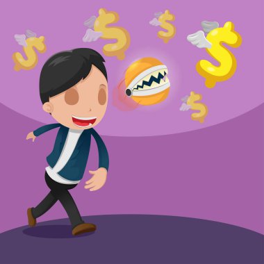 Adam Catch Doları para birimi para vektör