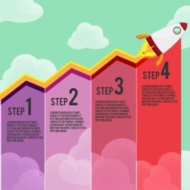 Kırmızı roket grafik bilgi grafik vektör