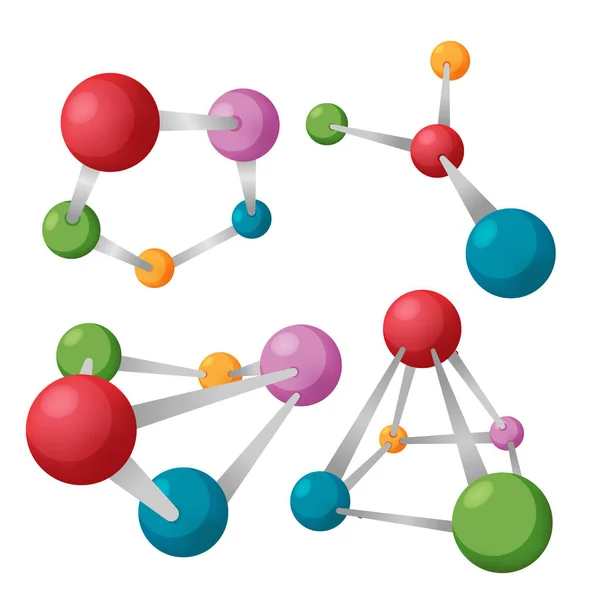 Vector de conjunto de símbolos de ciencia abstracta de nodo — Archivo Imágenes Vectoriales