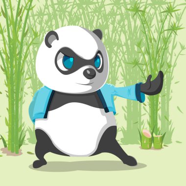 Kungfu Panda sevimli karakter tasarlamak vektör