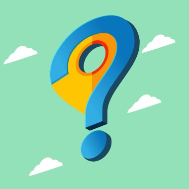 Soru simgesi gökyüzü vektör iade etme navigator