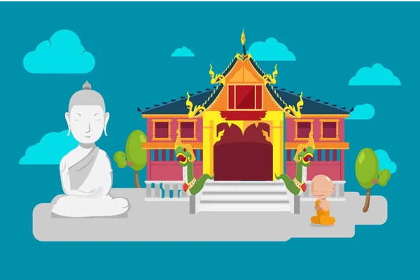 泰国寺平文化背景矢量 — 图库矢量图片