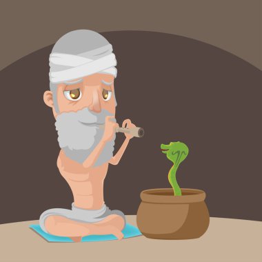 Müslüman oyun flüt yılan vektör Pot