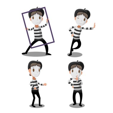 MIME sanatçı komik karikatür karakter vektör