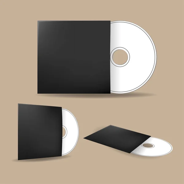 CD capa disco Mock Up modelo Vector — Vetor de Stock