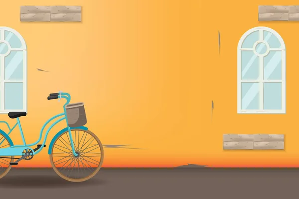 Orange Vintage Bicycle Style Backgroind — Stock Vector