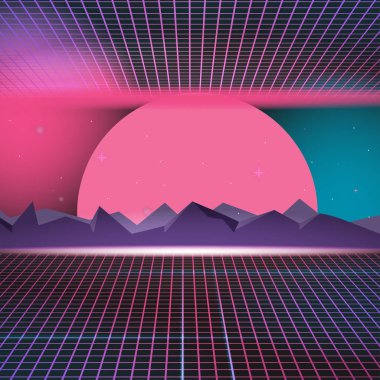 Retro Neon arka plan tasarlamak vektör