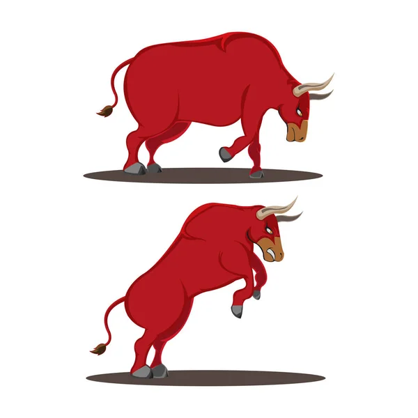 Red Bull lado Animal vista Vector —  Vetores de Stock