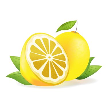 Sarı limon taze izole meyve vektör