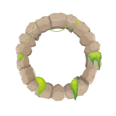 Taş antika daire tasarım vektör çerçeve