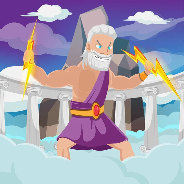 Dieu grec Thunder High Heaven Vector — Image vectorielle