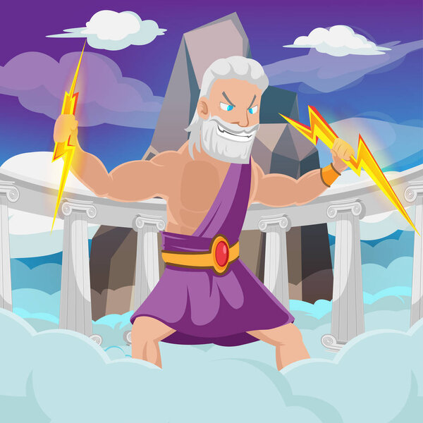 Greek God Thunder High Heaven Vector