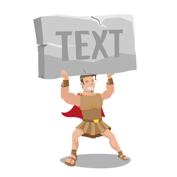 Vector de texto de piedra de retención fuerte héroe — Vector de stock