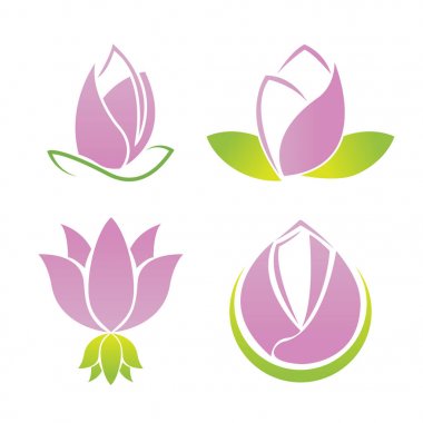 Vektör Lotus simge Logo koleksiyonu ayarla