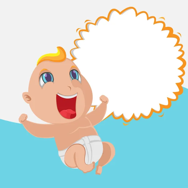 Baby Happy Cartoon Template Vector de fondo — Vector de stock