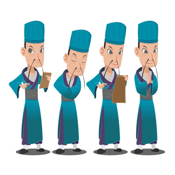 China Lord Cartoon conjunto de personagens Vector — Vetor de Stock