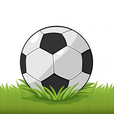 Futbol topu alan çim karikatür vektör