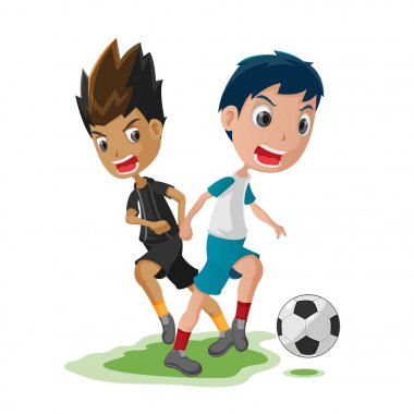 Futbol oyuncu karikatür maç rakip vektör