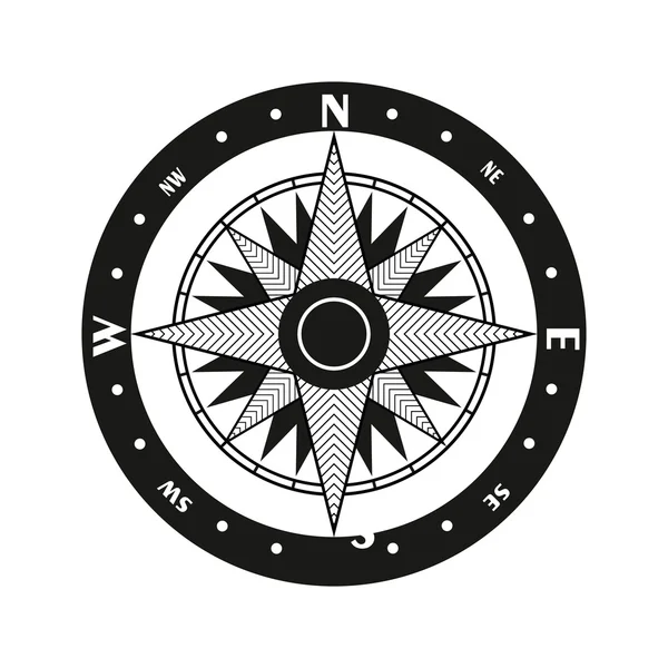 Символ вектора ветрового компаса — стоковый вектор