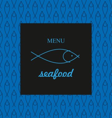Deniz ürünleri menü tasarımı. Kurumsal kimlik. Belge şablonu