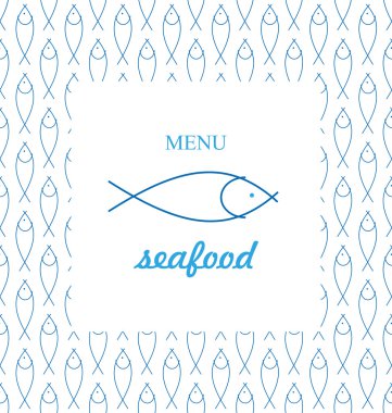Deniz ürünleri menü tasarımı. Kurumsal kimlik. Belge şablonu