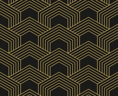 Art Deco sorunsuz duvar kağıdı deseni. Geometrik decorativ